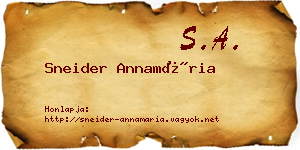 Sneider Annamária névjegykártya